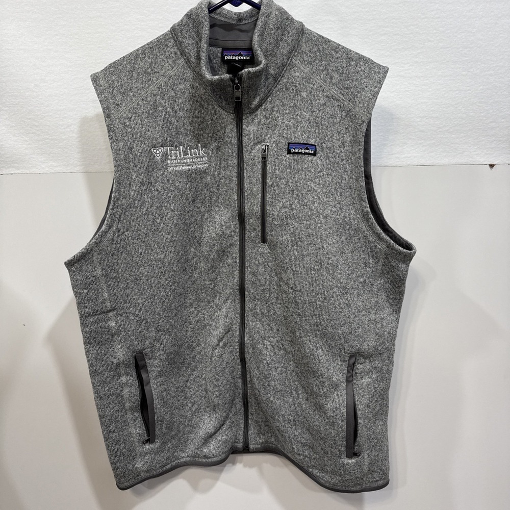 Patagonia Better Sweater Vest Mens XLarge Gray Preppy City Full Zip With Logo